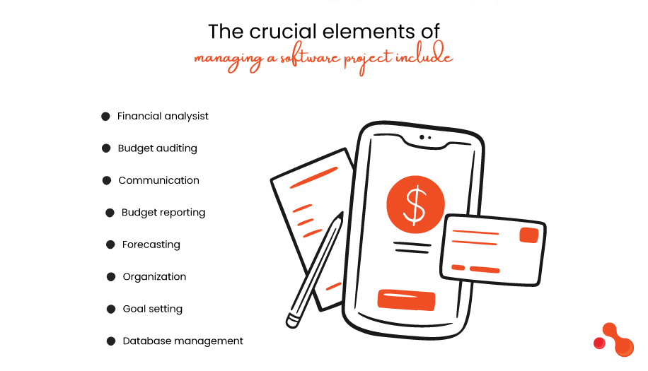 The crucial elements of managing a software project include: